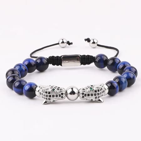 High Quality 8mm Natural Stone Tiger Eye Beaded CZ -image