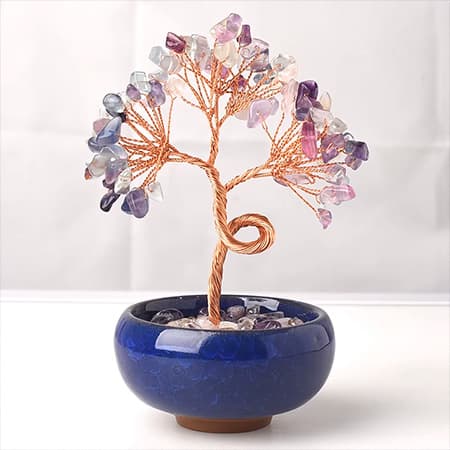 Natural Stone Crystal Money Tree Chakra Healing Stones-image