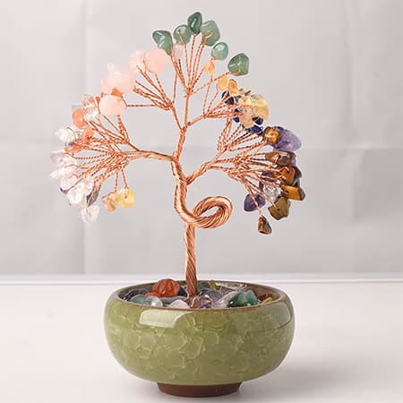 Natural Stone Crystal Money Tree Chakra Healing Stones-image