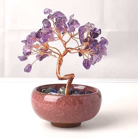 Natural Stone Crystal Money Tree Chakra Healing Stones-image