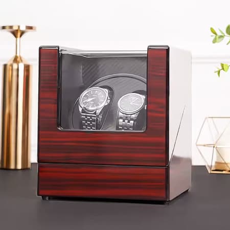 Luxury watch winder piano wood finishing two watches-image